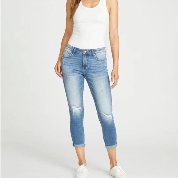 Vigoss Jeans Women's 31 Blue Light Wash Tomboy Boyfriend Jeans Mid Rise Relaxed - Picture 1 of 10